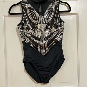 Black and Silver Sequin Bodysuit